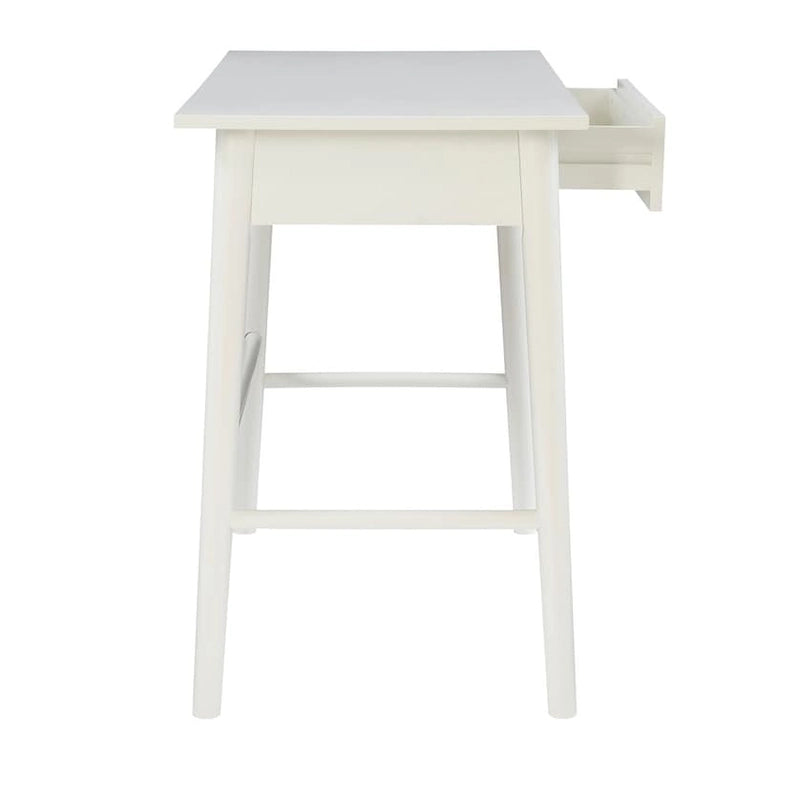 Bureau d'écriture moderne du milieu du siècle avec tiroir – Marron / Blanc, pieds inclinés, 1 personne