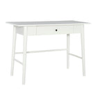 Bureau d'écriture moderne du milieu du siècle avec tiroir – Marron / Blanc, pieds inclinés, 1 personne