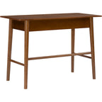 Bureau d'écriture moderne du milieu du siècle avec tiroir – Marron / Blanc, pieds inclinés, 1 personne