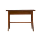 Bureau d'écriture moderne du milieu du siècle avec tiroir – Marron / Blanc, pieds inclinés, 1 personne