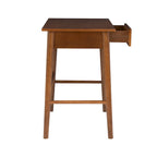 Bureau d'écriture moderne du milieu du siècle avec tiroir – Marron / Blanc, pieds inclinés, 1 personne