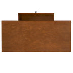Bureau d'écriture moderne du milieu du siècle avec tiroir – Marron / Blanc, pieds inclinés, 1 personne