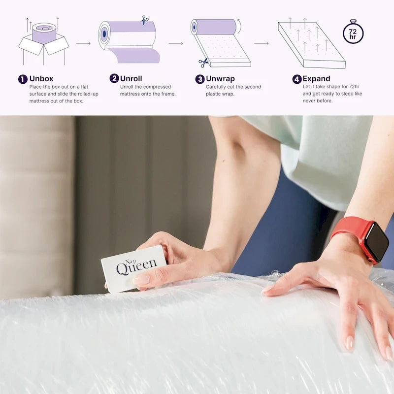 Matelas en mousse à mémoire de forme 3 couches en gel, 12 pouces – Du simple au King size, convient à 1–2 personnes