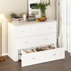 Lit armoire convertible avec 2 tiroirs – Blanc, Grand Lit, Couchage 2 personnes