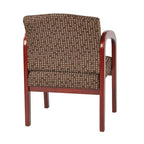 Chaise visiteur à cadre en bois avec revêtement en tissu – Indigo / Cacao / Frêne / Luna, pieds finition cerisier, 1 place