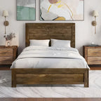 Lit en bois rustique en noyer – Noyer, style campagnard, double / grand lit, 2 places