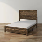 Lit en bois rustique en noyer – Noyer, style campagnard, double / grand lit, 2 places