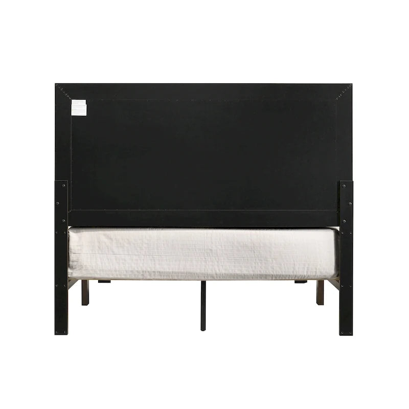 Lit en bois rustique en noyer – Noyer, style campagnard, double / grand lit, 2 places