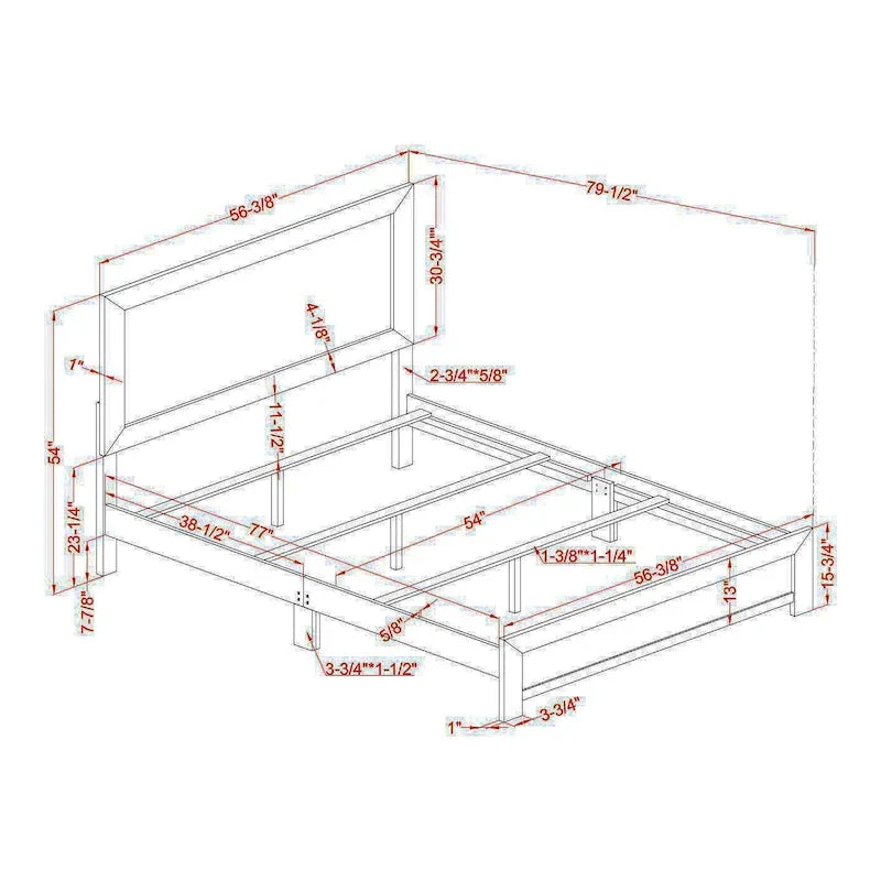 Lit en bois rustique en noyer – Noyer, style campagnard, double / grand lit, 2 places