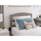 Lit plateforme avec tiroir de pied de lit et station de recharge – Blanc / Noyer / Gris / Espresso, De simple à grand (Queen), 1 à 2 couchages