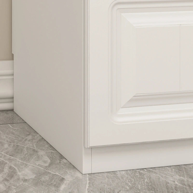Grande armoire-penderie avec tiroirs et tringle – Blanc, 2 hauteurs, Poignées dorées