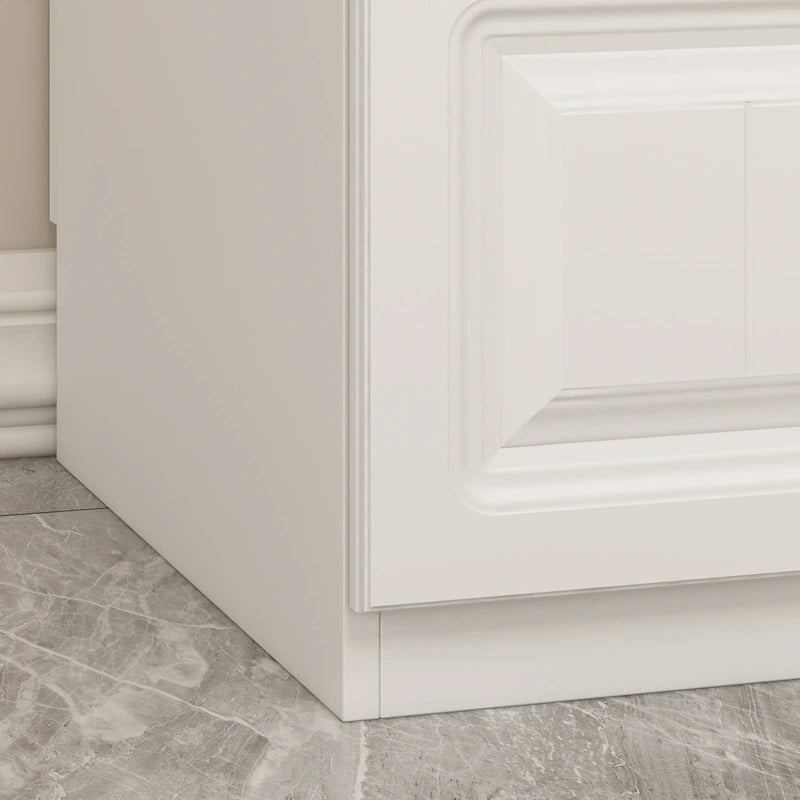 Grande armoire-penderie avec tiroirs et tringle – Blanc, 2 hauteurs, Poignées dorées