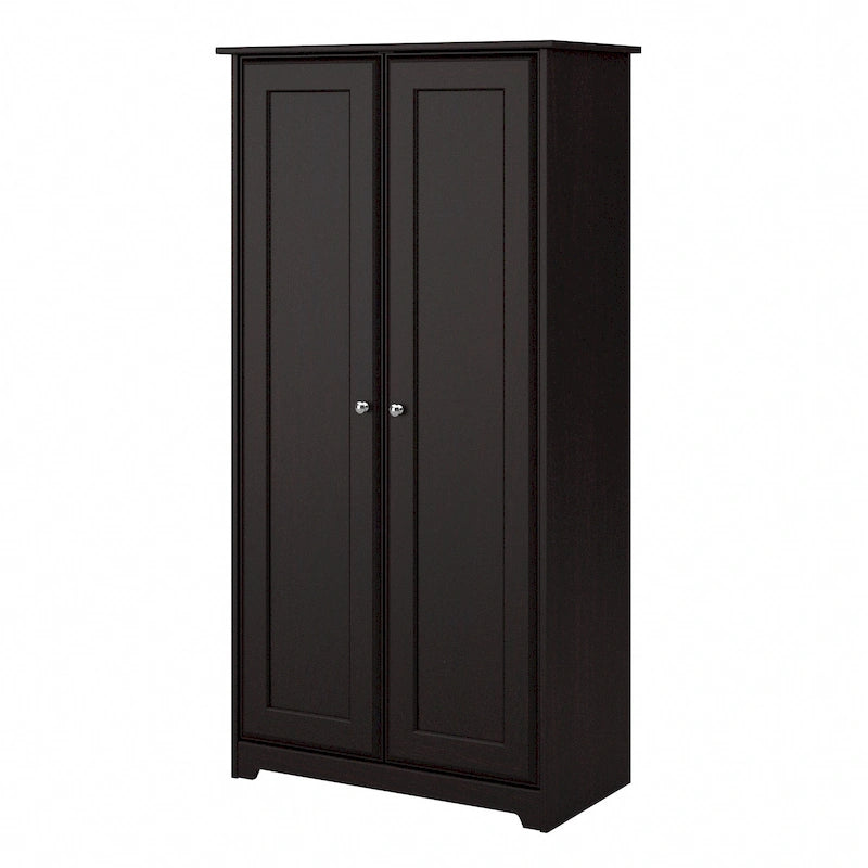Armoire de rangement haute à 2 portes avec étagères réglables – Chêne expresso / Chêne lin blanc / Gris moderne / Pin recyclé