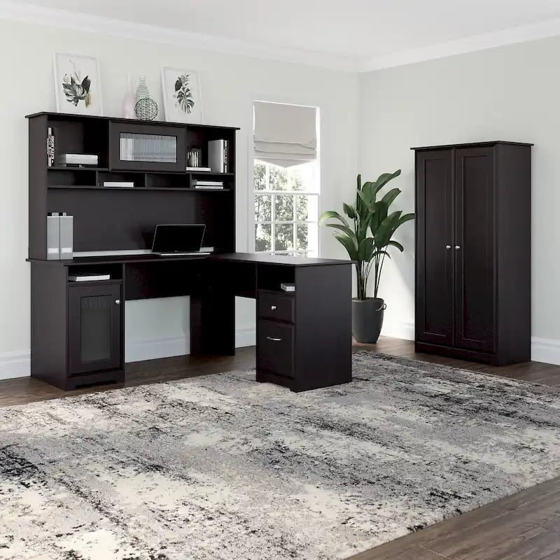 Armoire de rangement haute à 2 portes avec étagères réglables – Chêne expresso / Chêne lin blanc / Gris moderne / Pin recyclé