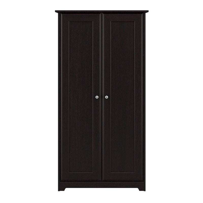 Armoire de rangement haute à 2 portes avec étagères réglables – Chêne expresso / Chêne lin blanc / Gris moderne / Pin recyclé