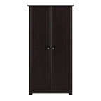 Armoire de rangement haute à 2 portes avec étagères réglables – Chêne expresso / Chêne lin blanc / Gris moderne / Pin recyclé