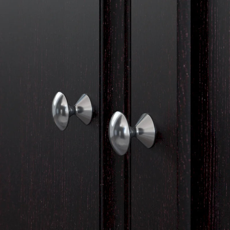 Armoire de rangement haute à 2 portes avec étagères réglables – Chêne expresso / Chêne lin blanc / Gris moderne / Pin recyclé
