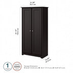 Armoire de rangement haute à 2 portes avec étagères réglables – Chêne expresso / Chêne lin blanc / Gris moderne / Pin recyclé