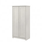 Armoire de rangement haute à 2 portes avec étagères réglables – Chêne expresso / Chêne lin blanc / Gris moderne / Pin recyclé