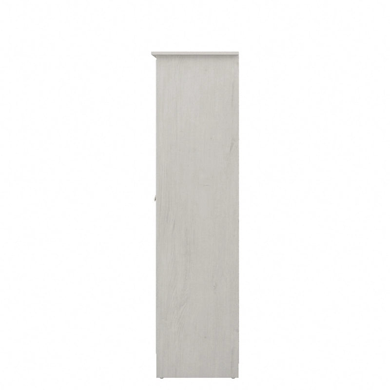Armoire de rangement haute à 2 portes avec étagères réglables – Chêne expresso / Chêne lin blanc / Gris moderne / Pin recyclé