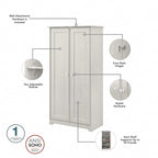 Armoire de rangement haute à 2 portes avec étagères réglables – Chêne expresso / Chêne lin blanc / Gris moderne / Pin recyclé