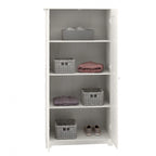 Armoire de rangement haute à 2 portes avec étagères réglables – Chêne expresso / Chêne lin blanc / Gris moderne / Pin recyclé