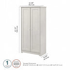 Armoire de rangement haute à 2 portes avec étagères réglables – Chêne expresso / Chêne lin blanc / Gris moderne / Pin recyclé
