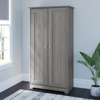 Armoire de rangement haute à 2 portes avec étagères réglables – Chêne expresso / Chêne lin blanc / Gris moderne / Pin recyclé