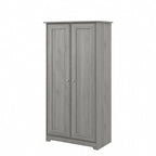 Armoire de rangement haute à 2 portes avec étagères réglables – Chêne expresso / Chêne lin blanc / Gris moderne / Pin recyclé