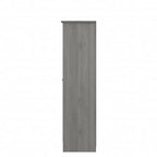 Armoire de rangement haute à 2 portes avec étagères réglables – Chêne expresso / Chêne lin blanc / Gris moderne / Pin recyclé