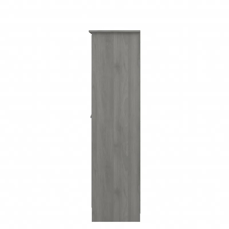Armoire de rangement haute à 2 portes avec étagères réglables – Chêne expresso / Chêne lin blanc / Gris moderne / Pin recyclé