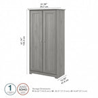 Armoire de rangement haute à 2 portes avec étagères réglables – Chêne expresso / Chêne lin blanc / Gris moderne / Pin recyclé