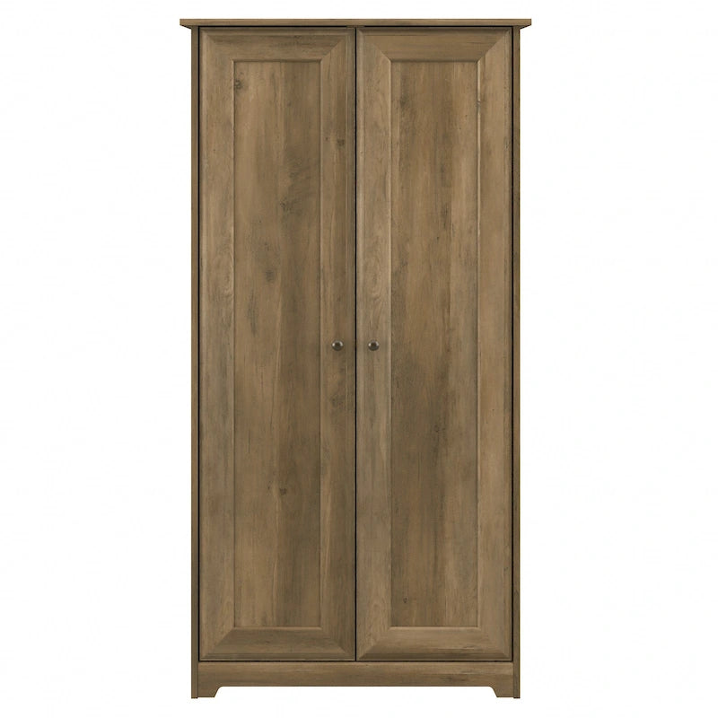 Armoire de rangement haute à 2 portes avec étagères réglables – Chêne expresso / Chêne lin blanc / Gris moderne / Pin recyclé