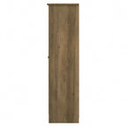 Armoire de rangement haute à 2 portes avec étagères réglables – Chêne expresso / Chêne lin blanc / Gris moderne / Pin recyclé