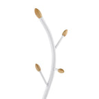 Porte-manteau sur pied en métal avec embouts de crochets en bois – Noir / Blanc, style branche, 9 crochets