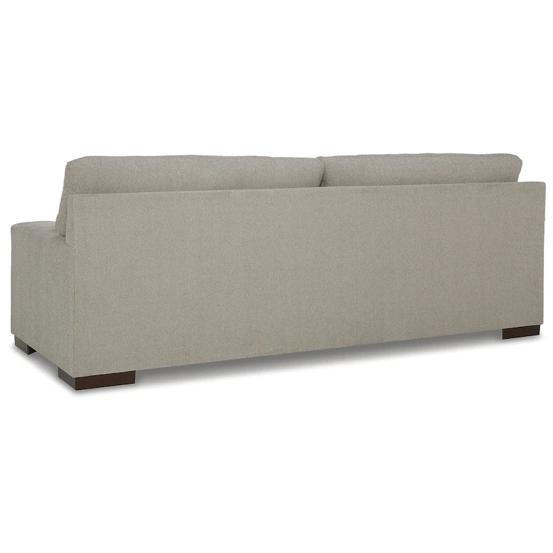 Canapé moderne en polyester – Bouleau / Lin, lignes épurées, 3 places