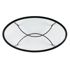 Table basse ovale en verre – Noir mat, cadre métallique, pour 2 à 4 personnes