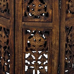 Table d'appoint pliante ronde en bois de manguier – Noyer, sculptée à la main, 1 place