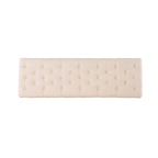 Banc d'entrée en lin capitonné – Blanc cassé, capitonnage à boutons, 2 places