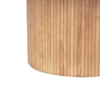 Table basse ronde en bois massif à pied central – Grain de bois naturel, style rustique, 2 à 4 places