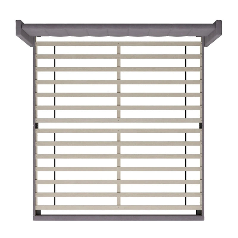 Lit plateforme à oreilles, capitonné de velours – Émeraude / Gris / Bleu marine, Pleine / Grand / Très grand, 2 places