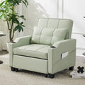 Fauteuil de couchage convertible 3-en-1 en lin – Vert grisâtre / Bleu-gris / Gris / Noir, Réglable, 1 place
