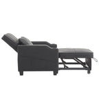 Fauteuil de couchage convertible 3-en-1 en lin – Vert grisâtre / Bleu-gris / Gris / Noir, Réglable, 1 place