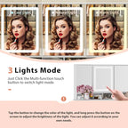43.3 W Makeup Vanity White Vanity Desk with Hidden Storage Shelves