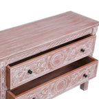 Buffet en Acajou Massif 2 Tiroirs – Marron, Style Mid-Century