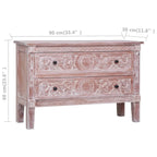 Buffet en Acajou Massif 2 Tiroirs – Marron, Style Mid-Century
