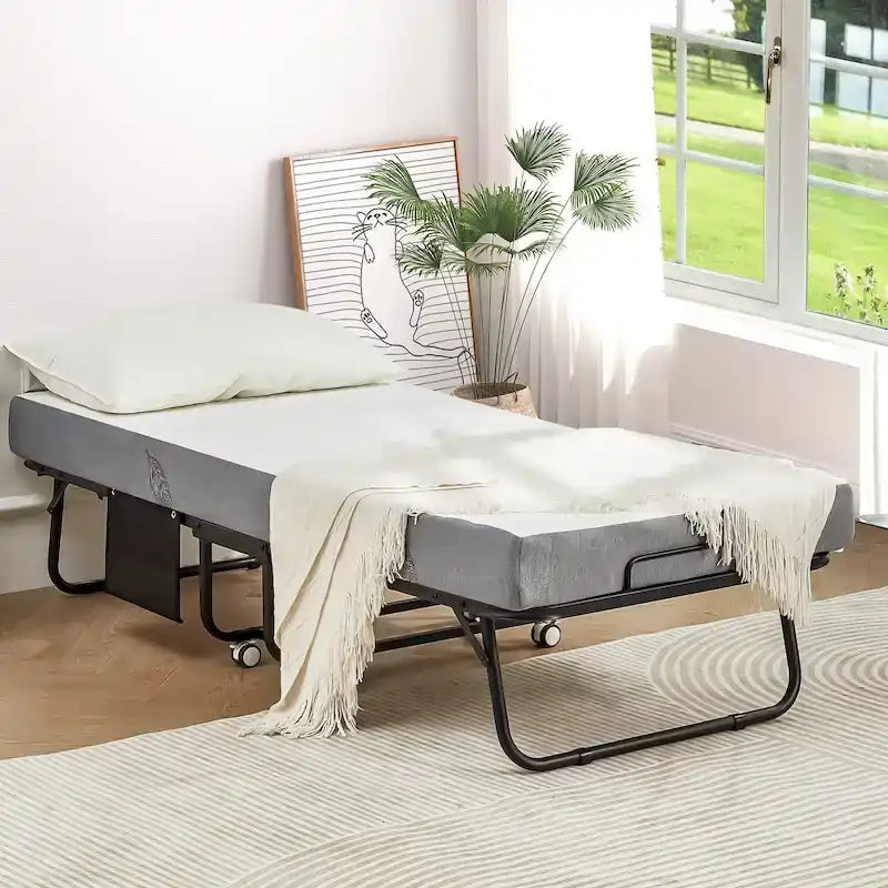 Lit d'appoint pliant avec matelas à mémoire de forme – Lit simple / Lit simple XL, Pliant, 1 couchage