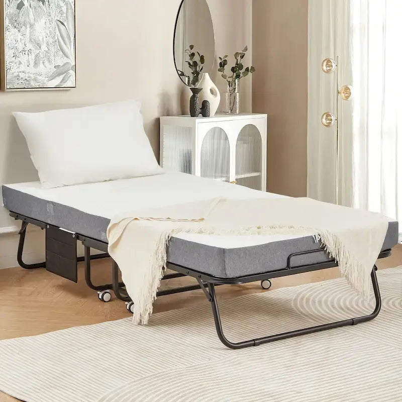 Lit d'appoint pliant avec matelas à mémoire de forme – Lit simple / Lit simple XL, Pliant, 1 couchage