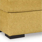 Fauteuil d'appoint surdimensionné en velours – Tournesol écorce/Bleu sarcelle, accoudoirs droits, 1 place