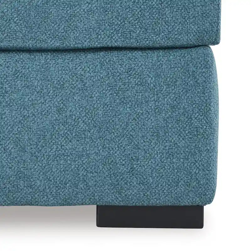 Fauteuil d'appoint surdimensionné en velours – Tournesol écorce/Bleu sarcelle, accoudoirs droits, 1 place
